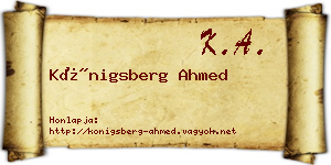 Königsberg Ahmed névjegykártya